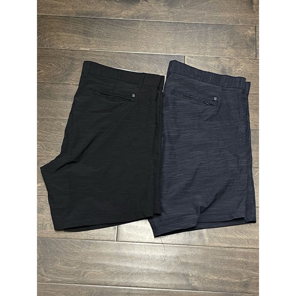 Burnside Shorts Mens 40 Hybrid Board‎ Shorts Swim Surf Navy, Black Striped
